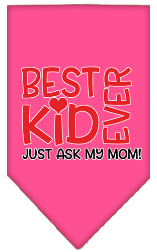 Ask My Mom Screen Print Pet Bandana Bright Pink Small